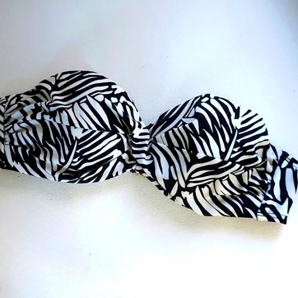 VICTORIA SECRET Bikini Zebra Bandeau Black and White Size 34B - Picture 8 of 8